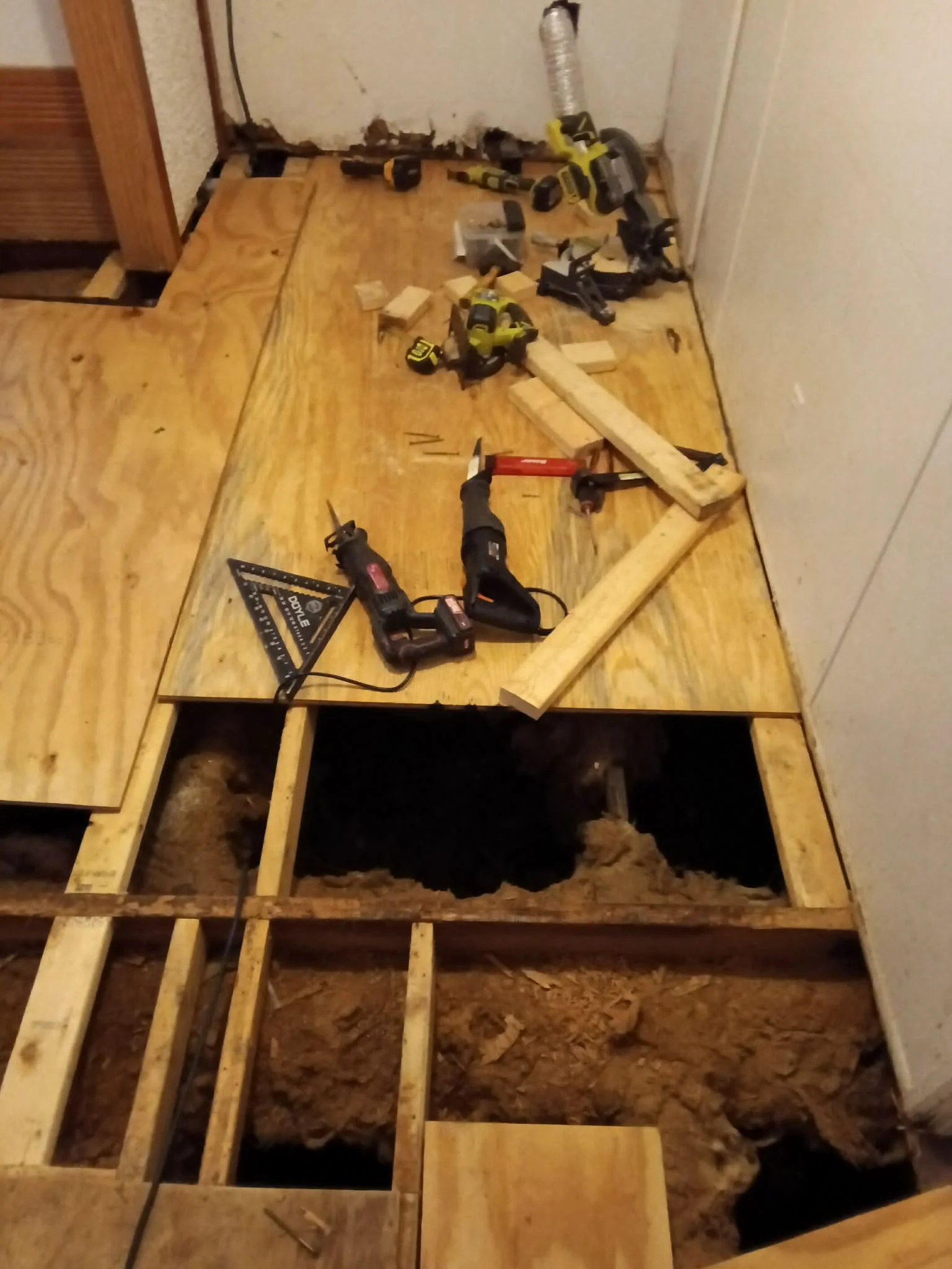 Exposed floor joists