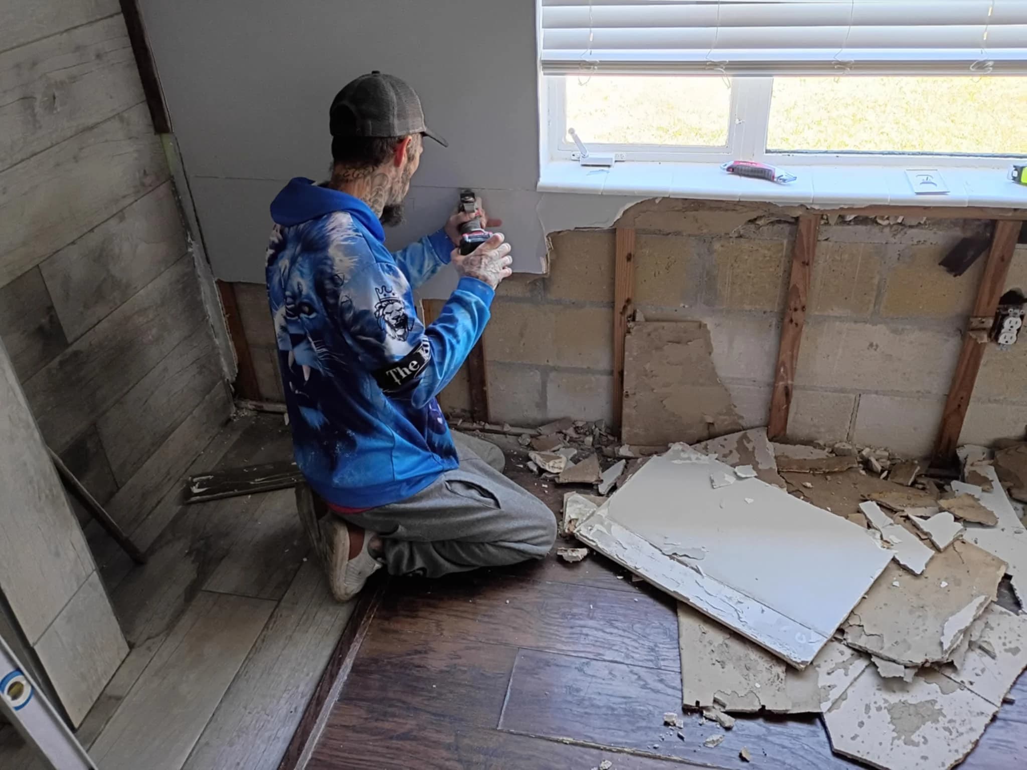 Demolition work in progress